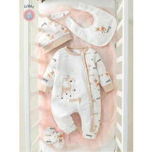 Baby Girls Cartoon Deer Jumpsuit Set