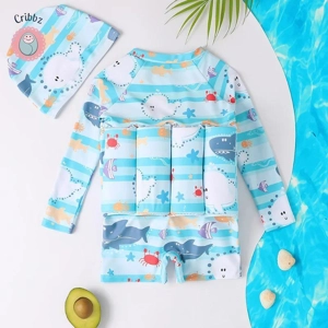 Childrens Cartoon Print Buoyancy Swimsuit