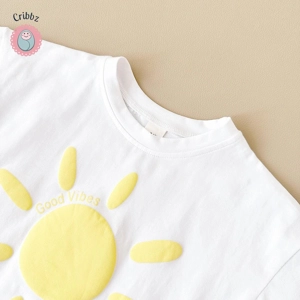 Cartoon Wave T-shirt and Beach Shorts Set