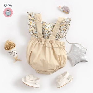 Floral Baby Girls Sleeveless Bodysuits