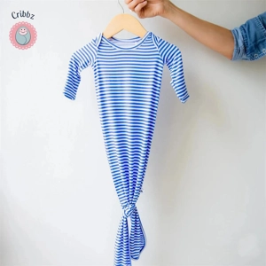 Soft Bamboo Striped Sleep Gown for Newborns