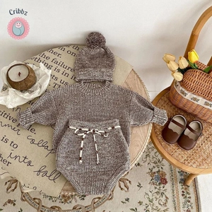 Newborn Knit Pullover and Shorts Set