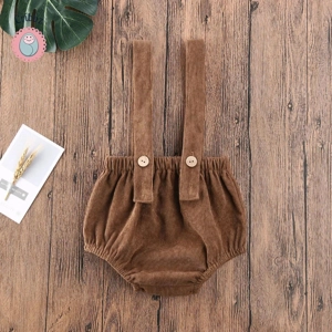 Cute Corduroy Suspender Rompers for Babies