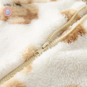 Cozy Bear Print Winter Baby Jumpsuit