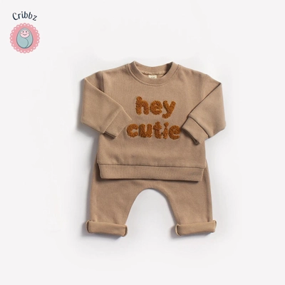 Baby Cotton Knit Tracksuit Set title=