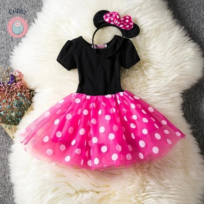 Cute Polka Dot Baby Girls Dress title=