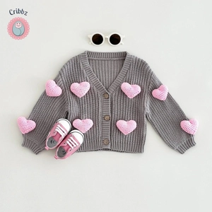 Sweet Heart Knitted Winter Sweater for Kids
