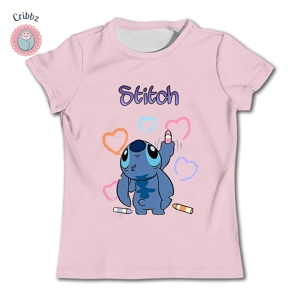 Kawaii Stitch Kids Summer Cartoon Tee