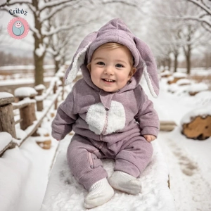 Warm Winter Hooded Rompers for Infants