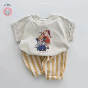 Vintage Stripe Cotton Pants for Kids