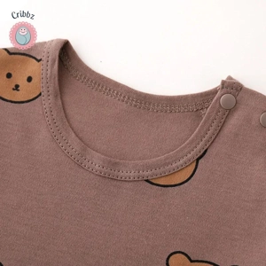 Cute Cartoon Print Baby Pajama Suit