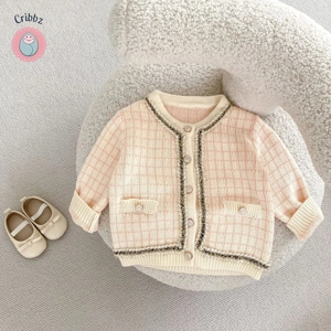 Autumn Baby Knitted Plaid Overalls