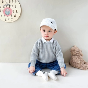 Baby Girls Solid O-Neck Sweater