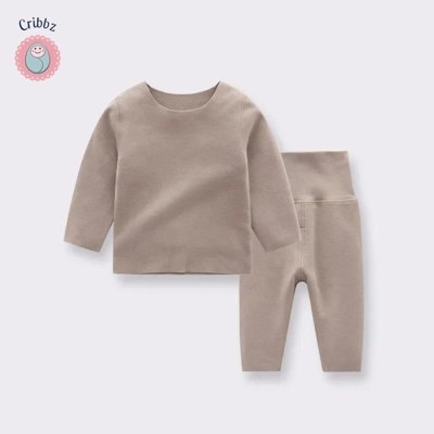 Warm Autumn Winter Pajama Set for Kids title=