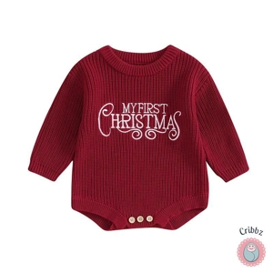 Newborn Christmas Sweater Romper Outfit