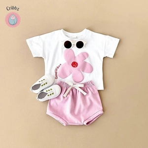 Summer Newborn Flower Print Outfit