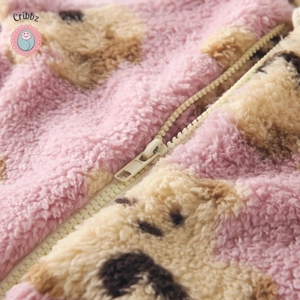 Cozy Bear Print Winter Baby Jumpsuit