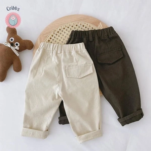 Casual Elastic Waist Kids Trousers