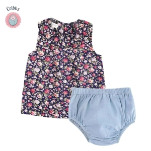 Summer Cotton Flower Dress Set for Girls