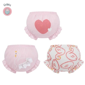 Cotton Baby Girl Bow Underpants Set