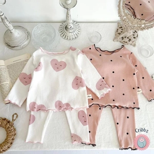 Spring Dot Print Baby Pajama Set