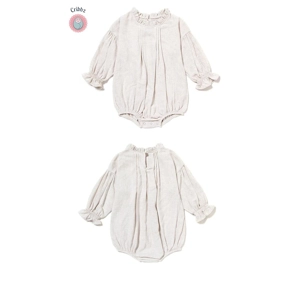Linen Long Sleeve Baby Bodysuit Outfit