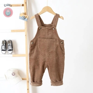 Corduroy Baby Overalls with Front Pocket