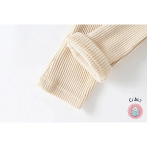 Casual Ribbed Striped Baby Trousers