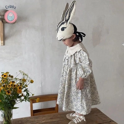 Floral A-Line Dress for Baby Girls title=