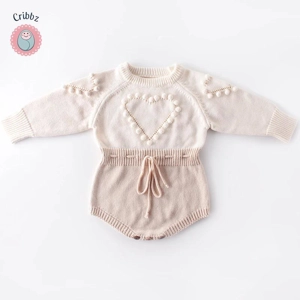 Spring Heart Knitted Jumpsuit for Infants