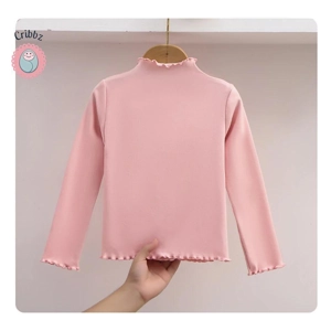 Girls Black Fungus Edge Long Sleeve T-shirt