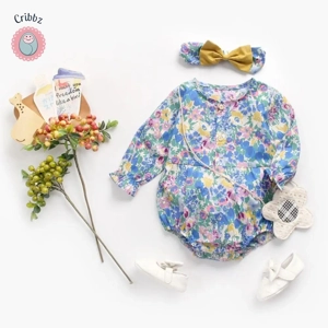 Cute Cotton Baby Girl Bodysuits with Headband