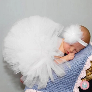 Newborn Tulle Tutu Skirt and Headband Set