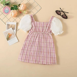 Puff Sleeve Casual Dress for Girls