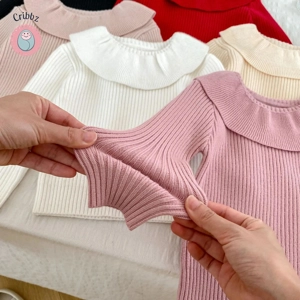 Baby Girls Lotus Leaf Collar Sweater