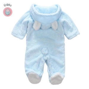 Winter Plush Baby Cartoon Hooded Romper