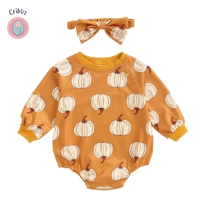 Cute Baby Halloween Bodysuits with Headband