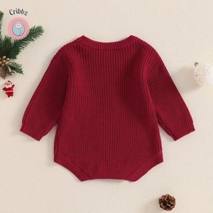 Newborn Christmas Knitted Sweater Romper