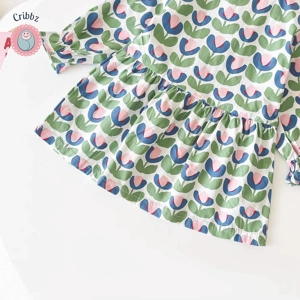 Autumn Floral Cotton Toddler Dress