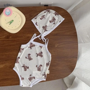 Cute Floral Baby Girl Swimwear Set