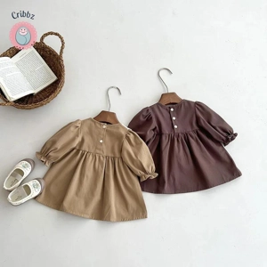 Retro Ruffle Bow Knot Dress for Girls