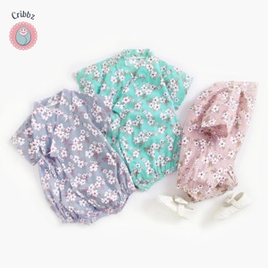 Cotton Baby Cartoon Flower Bodysuit