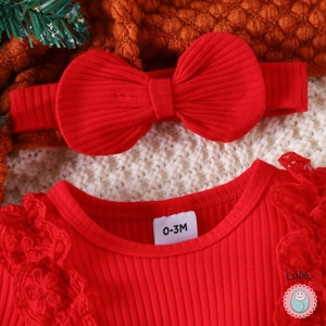 Newborn Baby Girl Christmas Ruffle Romper