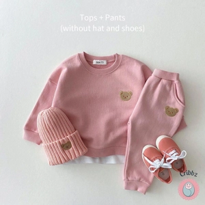 Kids Cute Bear Pullover and Sweatpants Set