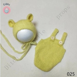 Handcrafted Mohair Baby Bonnet and Pants Set