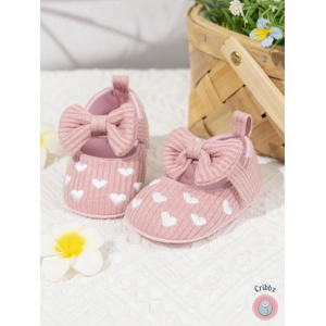 Cotton Sole Baby Girl Bow Shoes