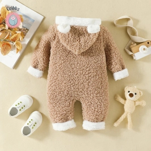 Cute Teddy Hoodie Jumpsuit for Babies