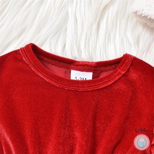 Christmas Infant Girls Velvet Bodysuit Dress