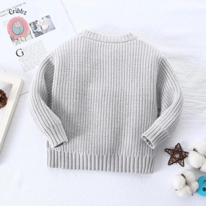 Baby Girls Solid O-Neck Sweater