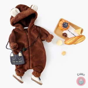 Warm Fleece Toddler Animal Hooded Jumpsuit